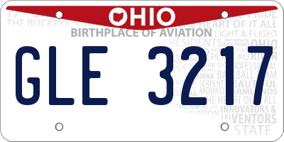 OH license plate GLE3217