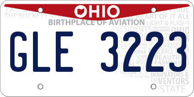 OH license plate GLE3223