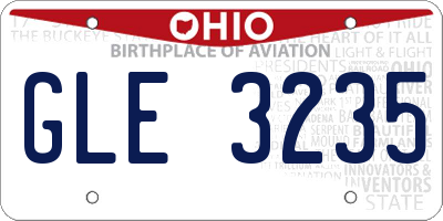 OH license plate GLE3235