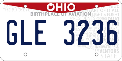 OH license plate GLE3236