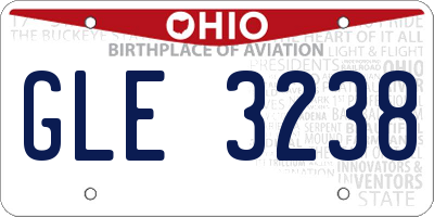 OH license plate GLE3238