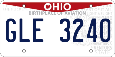 OH license plate GLE3240