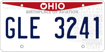 OH license plate GLE3241