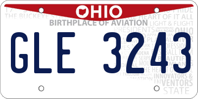 OH license plate GLE3243