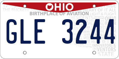 OH license plate GLE3244