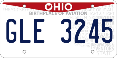 OH license plate GLE3245