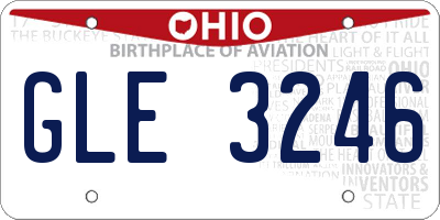 OH license plate GLE3246