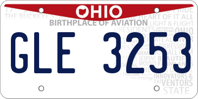 OH license plate GLE3253
