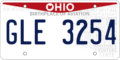 OH license plate GLE3254