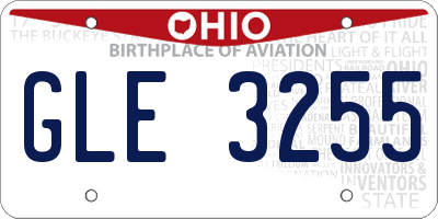 OH license plate GLE3255