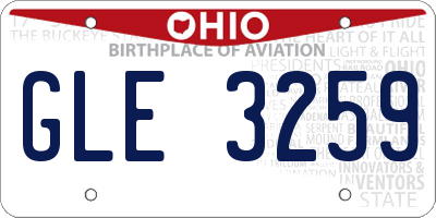 OH license plate GLE3259