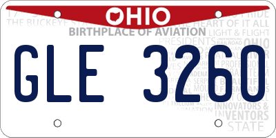 OH license plate GLE3260