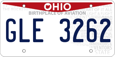 OH license plate GLE3262