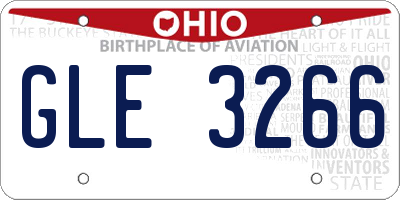 OH license plate GLE3266