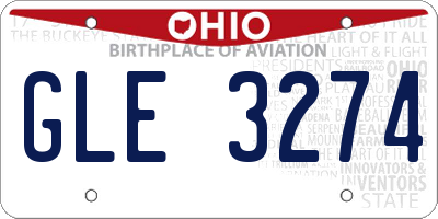 OH license plate GLE3274