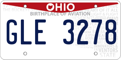 OH license plate GLE3278