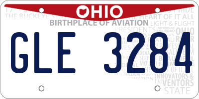 OH license plate GLE3284