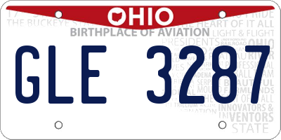 OH license plate GLE3287