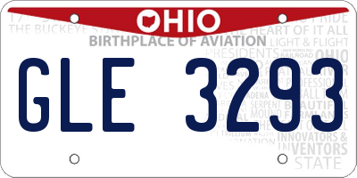 OH license plate GLE3293