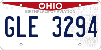 OH license plate GLE3294