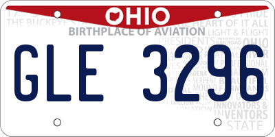 OH license plate GLE3296