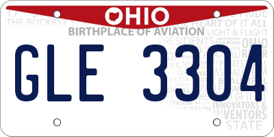 OH license plate GLE3304