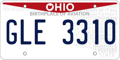 OH license plate GLE3310