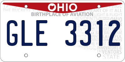 OH license plate GLE3312