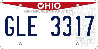 OH license plate GLE3317