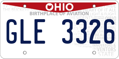OH license plate GLE3326