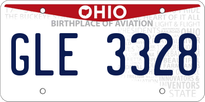 OH license plate GLE3328