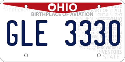 OH license plate GLE3330