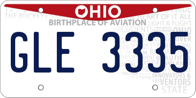 OH license plate GLE3335