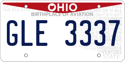 OH license plate GLE3337