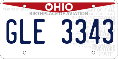 OH license plate GLE3343