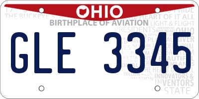 OH license plate GLE3345