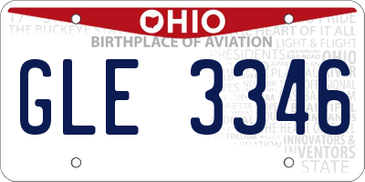 OH license plate GLE3346