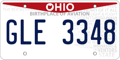 OH license plate GLE3348