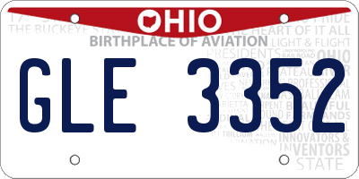 OH license plate GLE3352