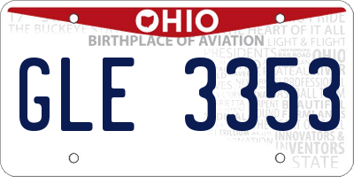 OH license plate GLE3353