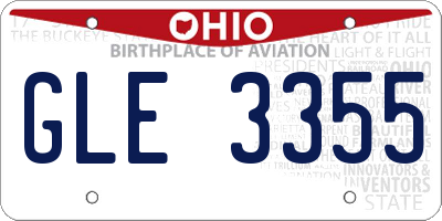 OH license plate GLE3355