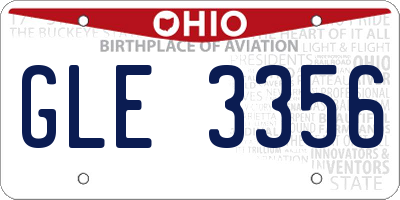 OH license plate GLE3356