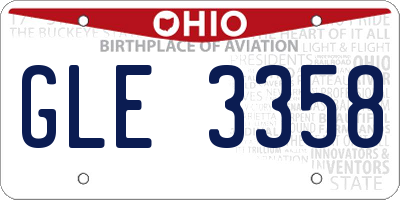 OH license plate GLE3358