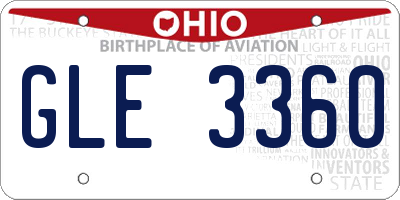 OH license plate GLE3360