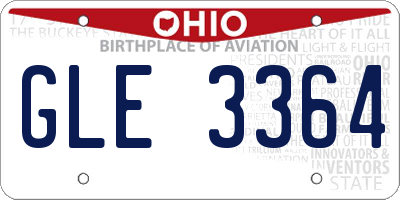 OH license plate GLE3364