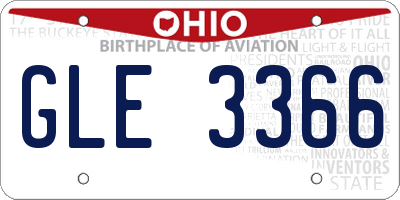 OH license plate GLE3366