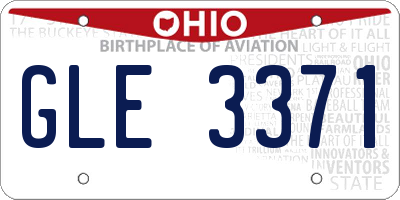 OH license plate GLE3371