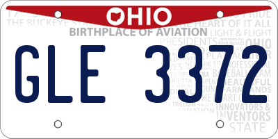 OH license plate GLE3372