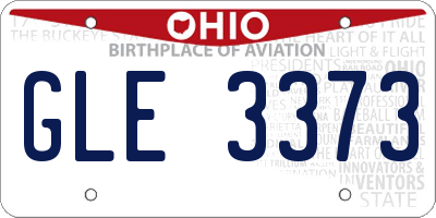 OH license plate GLE3373