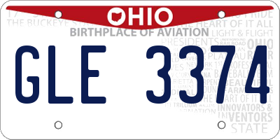 OH license plate GLE3374